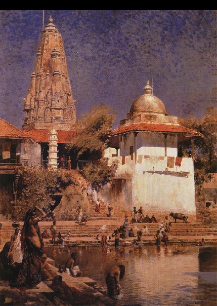 Edwin Lord Weeks The Temple and Tank of Walkeshwar at Bombay